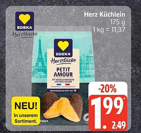 EDEKA Herzstücke Petit Amour Herz Küchlein 175 g