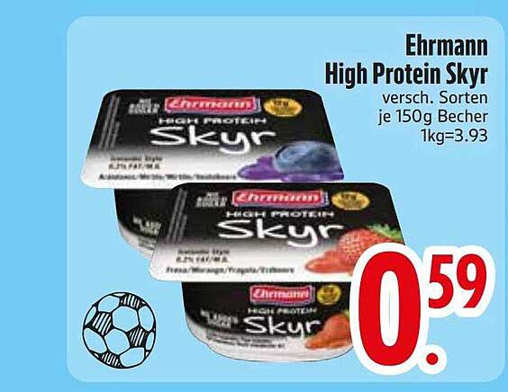 Ehrmann High Protein Skyr versch. Sorten je 150g Becher 1kg=3.93