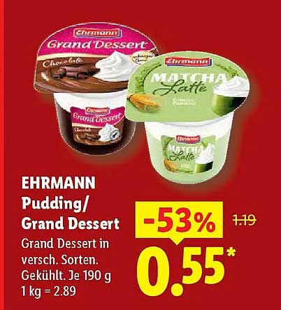 EHRMANN Pudding/ Grand Dessert