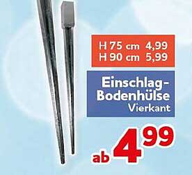 Einschlag-Bodenhülse Vierkant