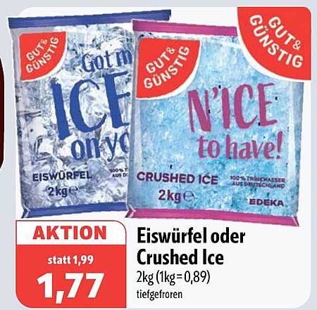 Eiswürfel oder Crushed Ice