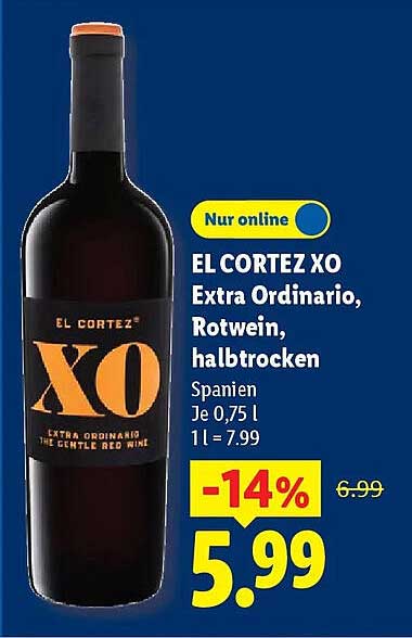 EL CORTEZ XO Extra Ordinario, Rotwein, halbtrocken