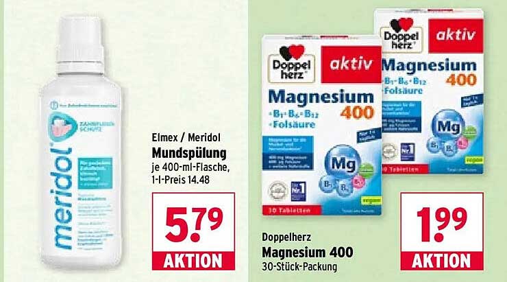 Elmex / Meridol Mundspülung je 400-ml-Flasche