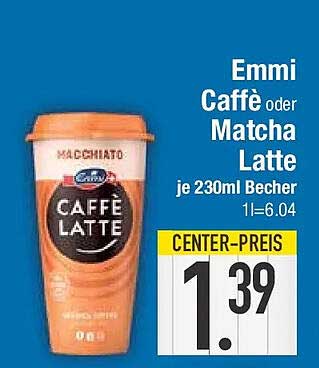 Emmi Caffè oder Matcha Latte je 230ml Becher