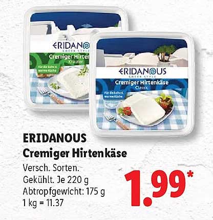ERIDANOUS Cremiger Hirtenkäse