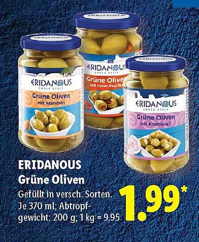 ERIDANOUS Grüne Oliven
