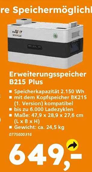 Erweiterungsspeicher B215 Plus