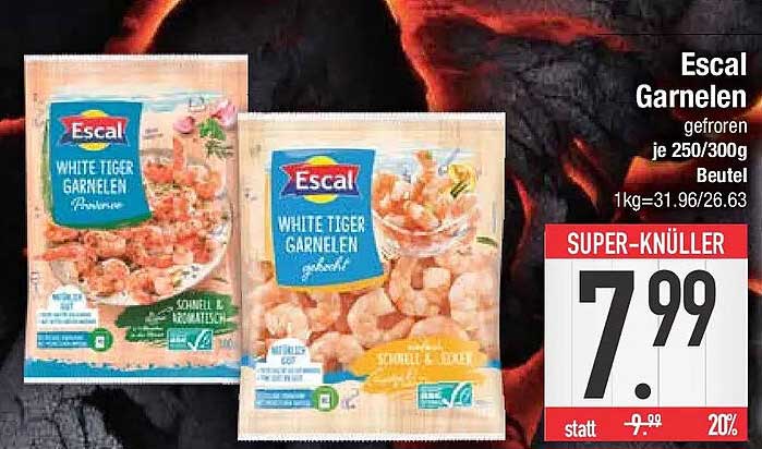 Escal Garnelen gefroren je 250/300g Beutel