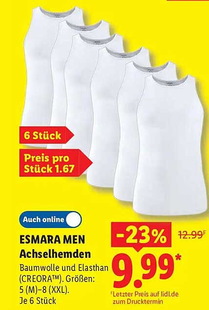 ESMARA MEN Achselhemden