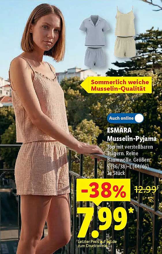 ESMARA Musselin-Pyjama