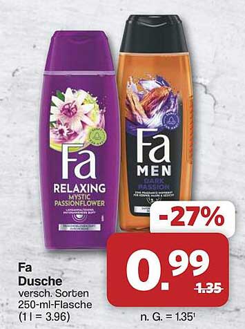Fa Dusche versch. Sorten 250-ml-Flasche (1 l = 3.96)