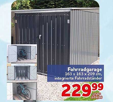 Fahrradgarage 163 x 163 x 209 cm, integrierte Fahrradständer