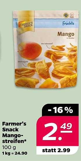Farmer’s Snack Mango-streifen* 100 g