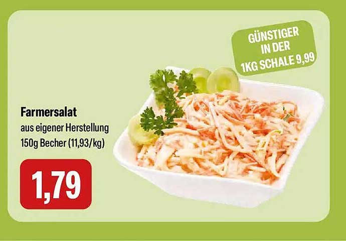Farmersalat aus eigener Herstellung 150g Becher (11,93/kg)