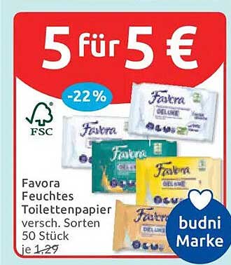 Favora Feuchtes Toilettenpapier versch. Sorten 50 Stück
