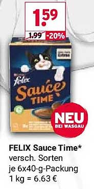 FELIX Sauce Time* versch. Sorten je 6x40-g-Packung 1 kg = 6.63 €
