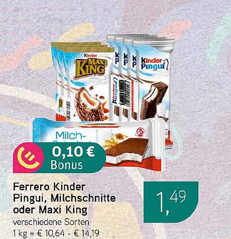 Ferrero Kinder Pingui, Milchschnitte oder Maxi King