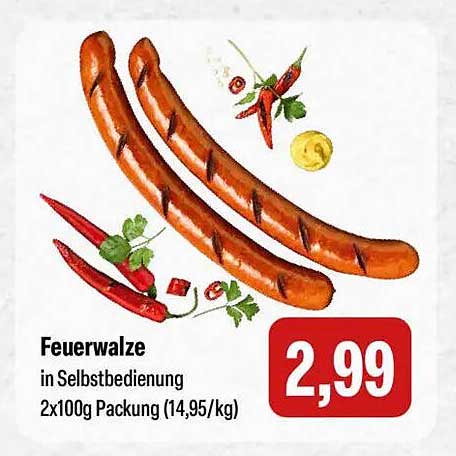 Feuerwalze in Selbstbedienung 2x100g Packung (14,95/kg)