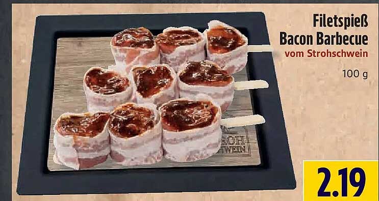Filetspieß Bacon Barbecue vom Strohschwein 100 g