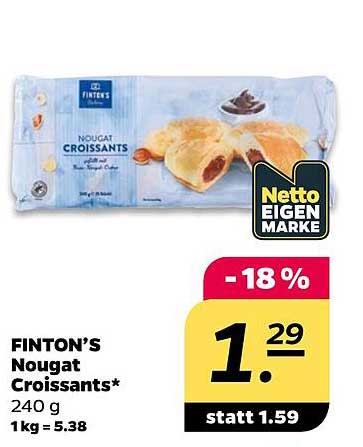 FINTON’S Nougat Croissants* 240 g 1 kg = 5.38
