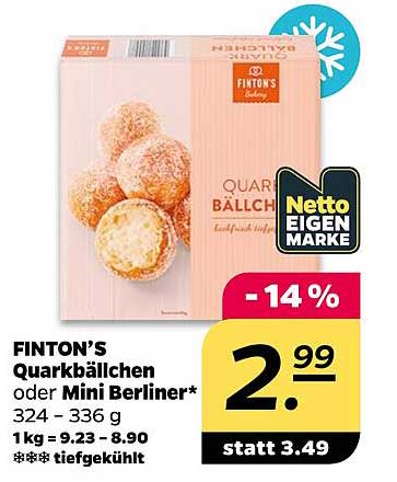FINTON’S Quarkbällchen oder Mini Berliner*