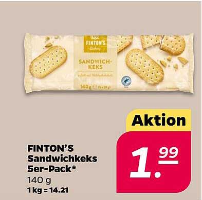 FINTON’S Sandwichkeks 5er-Pack* 140 g 1 kg = 14.21