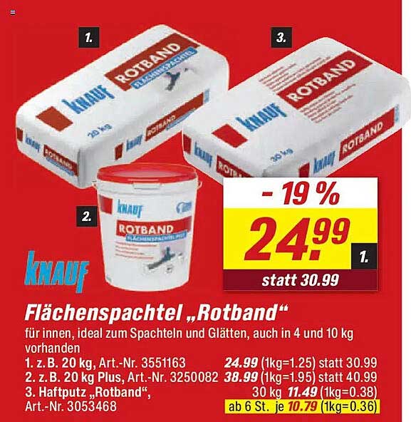 Flächenspachtel „Rotband“