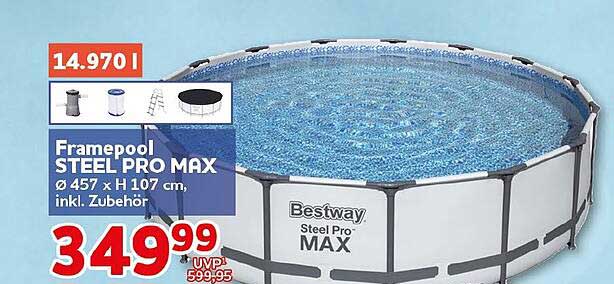Framepool STEEL PRO MAX Ø 457 x H 107 cm, inkl. Zubehör