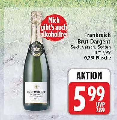 Frankreich Brut Dargent Sekt versch. Sorten 0,75l Flasche