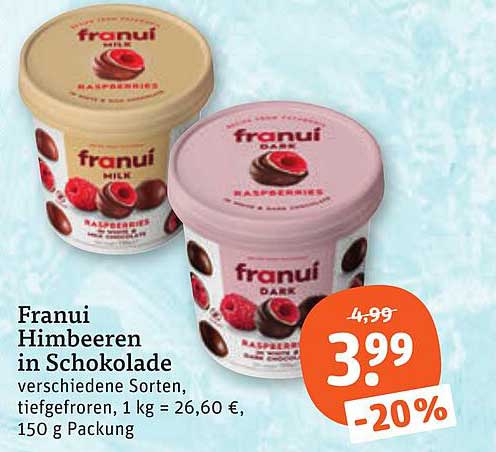 Franui Himbeeren in Schokolade