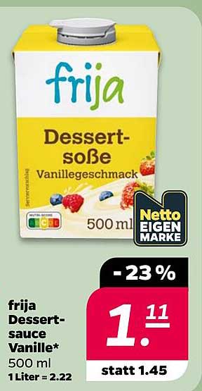 frija Dessert-sauce Vanillegeschmack 500 ml