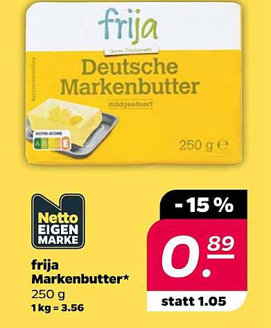 frija Markenbutter* 250 g 1kg = 3,56