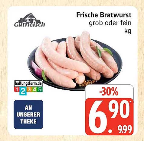 Frische Bratwurst grob oder fein kg