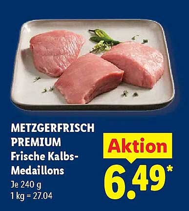 Frische Kalbs-Medaillons