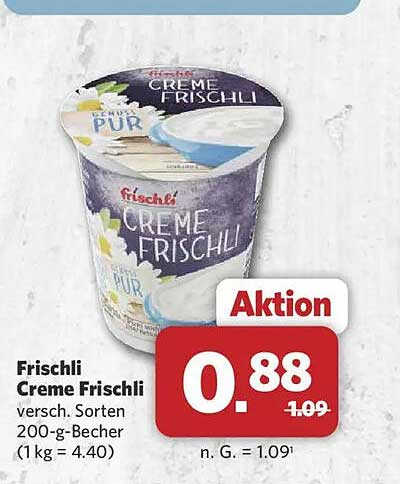 Frischli Creme Frischli versch. Sorten 200-g-Becher (1 kg = 4,40)