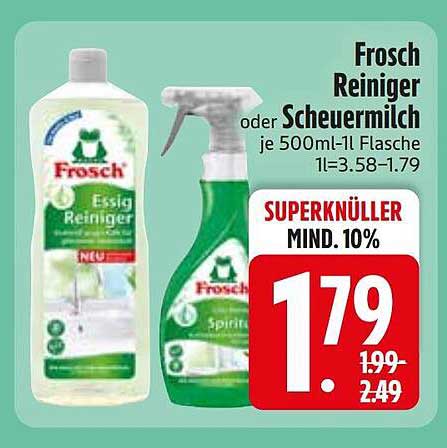 Frosch Reiniger oder Scheuermilch je 500ml-1l Flasche 1l=3.58-1.79