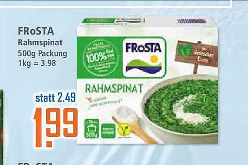 FRoSTA Rahmspinat 500g Packung 1kg = 3.98