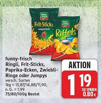funny-frisch Ringli, Frit-Sticks, Paprika-Ecken, Zwiebi-Ringe oder Jumpys