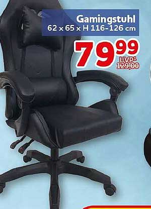 Gamingstuhl 62 × 65 × H 116–126 cm