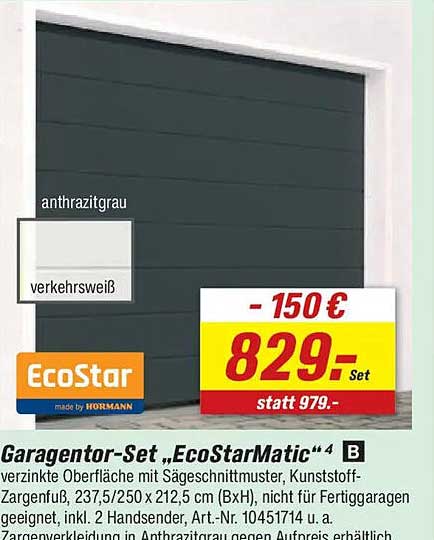 Garagentor-Set „EcoStarMatic“ 4 B