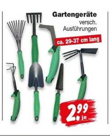 Gartengeräte versch. Ausführungen ca. 29-37 cm lang