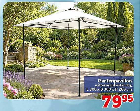 Gartenpavillon witterungsbeständig, L 300 x B 300 x H 280 cm