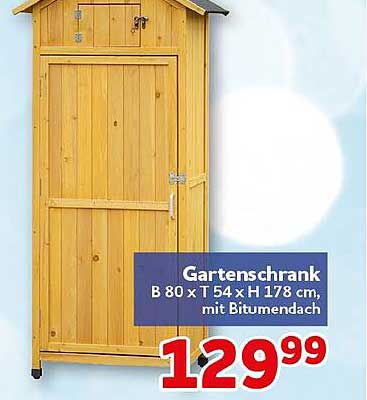 Gartenschrank B 80 x T 54 x H 178 cm, mit Bitumendach