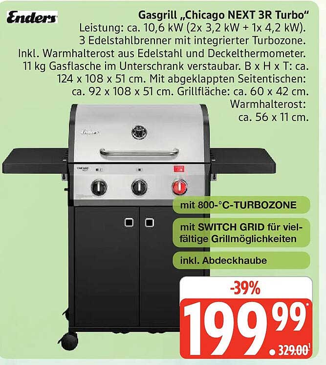 Gasgrill „Chicago NEXT 3R Turbo“