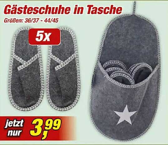Gästeschuhe in Tasche