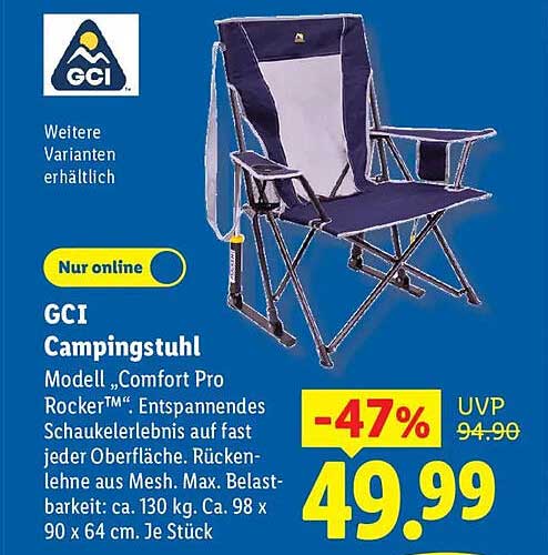 GCI Campingstuhl Modell „Comfort Pro Rocker™“