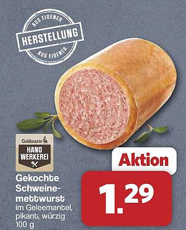 Gekochte Schweinemettwurst im Geleimantel, pikant, würzig 100 g