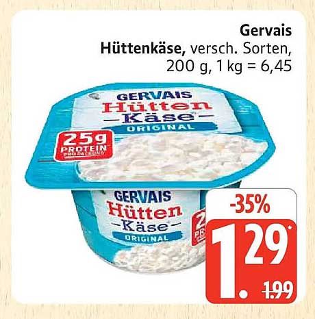 Gervais Hüttenkäse, versch. Sorten, 200 g, 1 kg = 6,45