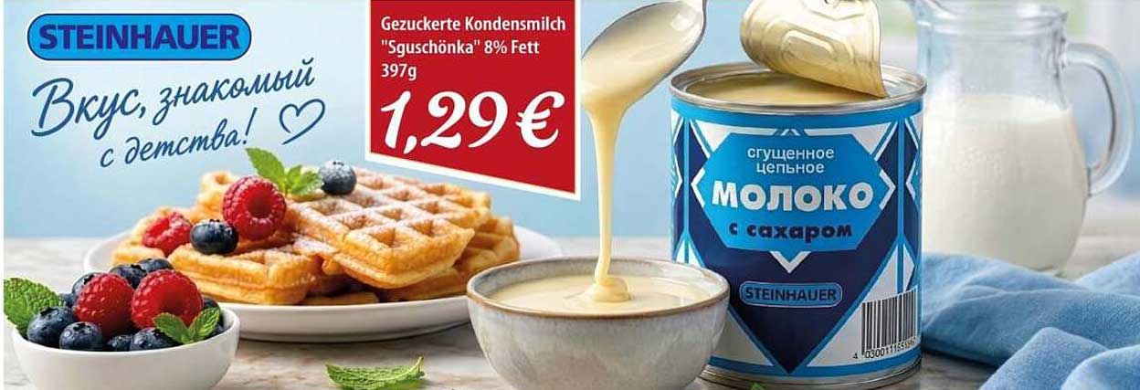 Gezuckerte Kondensmilch "SGuschonka" 8% Fett 397g