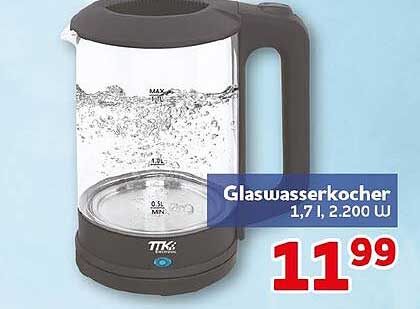 Glaswasserkocher 1,7 l, 2.200 W